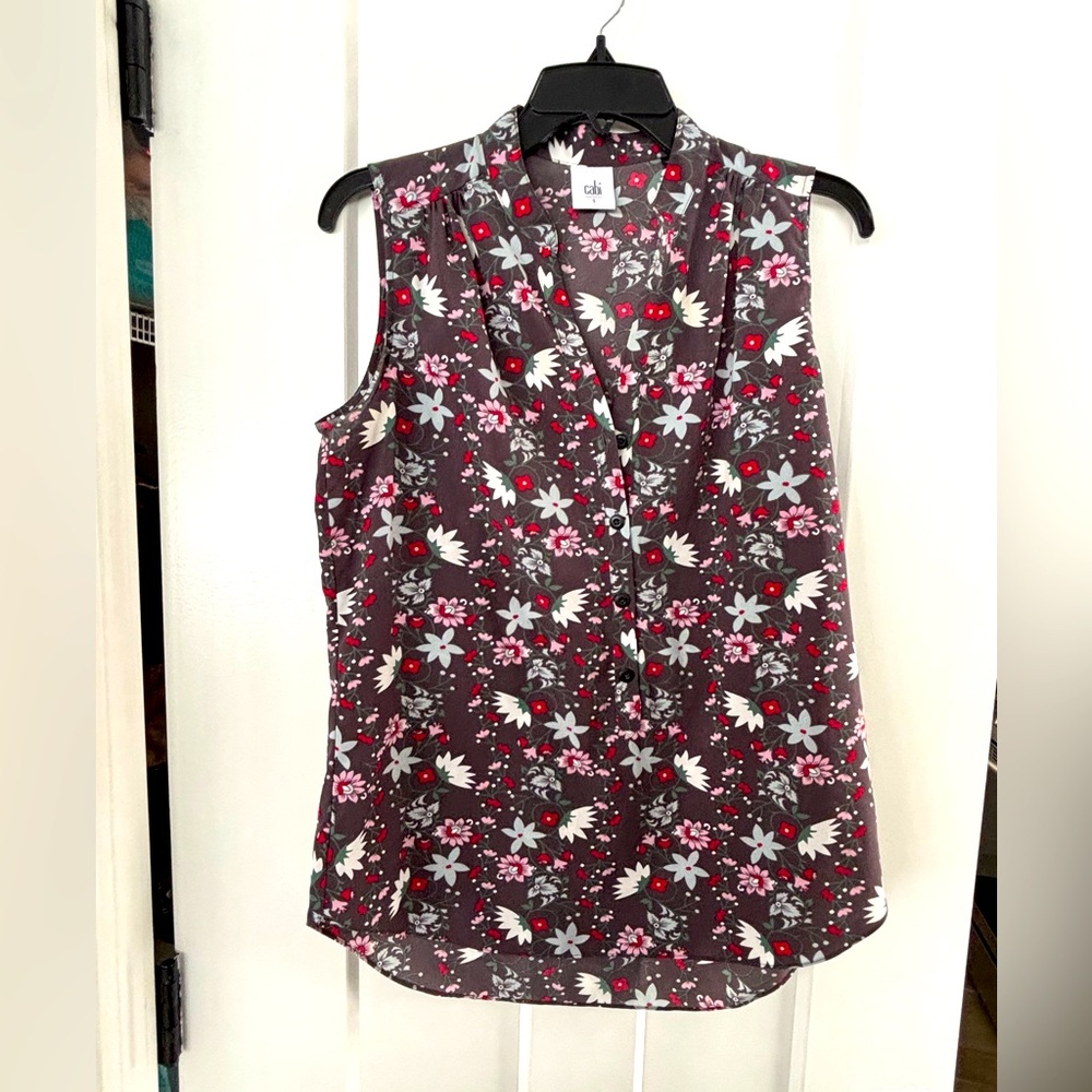 CAbi | Plaza Fiesta Floral Sleeveless Popover Top Style 5210
